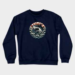 Sinister monster shark attacking Crewneck Sweatshirt